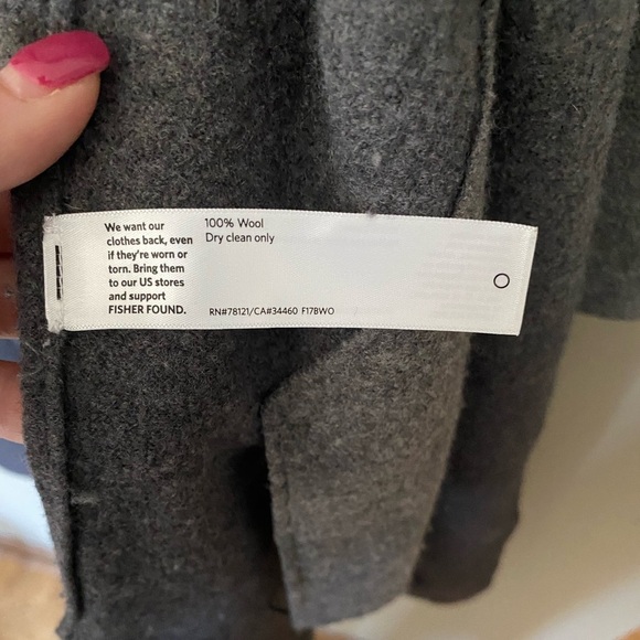 EILEEN FISHER Shawl Collar Kimono Jacket in Ombre Boiled Wool Ash/Black S/M - Picture 8 of 9